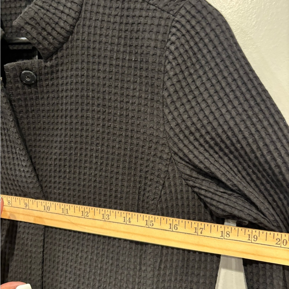 Eileen Fisher Black Ribbed Trench Coat - Picture 7 of 16